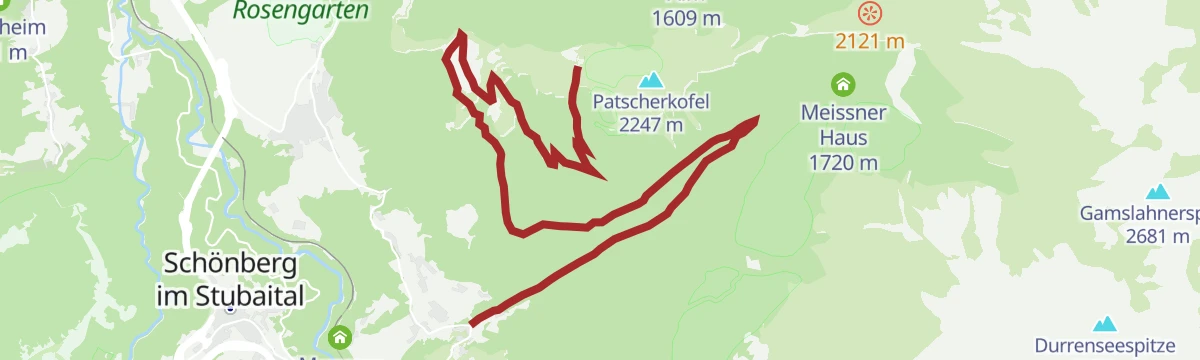 Route map: Viggartal Patscherkofel Wanderung (Teilstück 1600er)